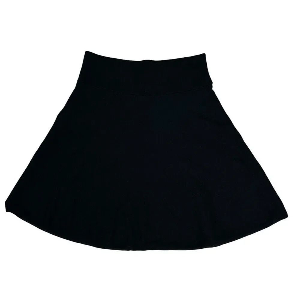 J. Crew Black Sweater Knit Mini Flare Skirt size Medium j7250
